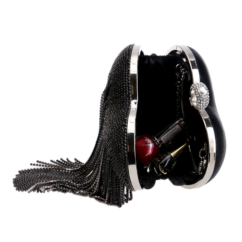 Female Pure Color All-matching Tassel Dinner Bag