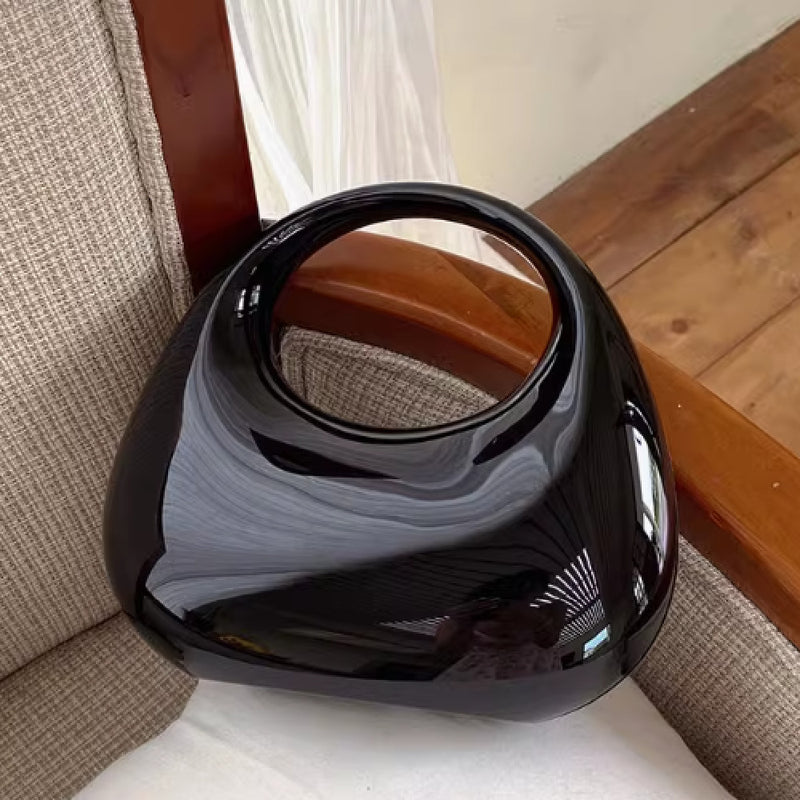 Candy Colored Cloud Shell Shiny Acrylic Moon Box Crossbody Bag