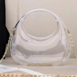 Candy Colored Cloud Shell Shiny Acrylic Moon Box Crossbody Bag