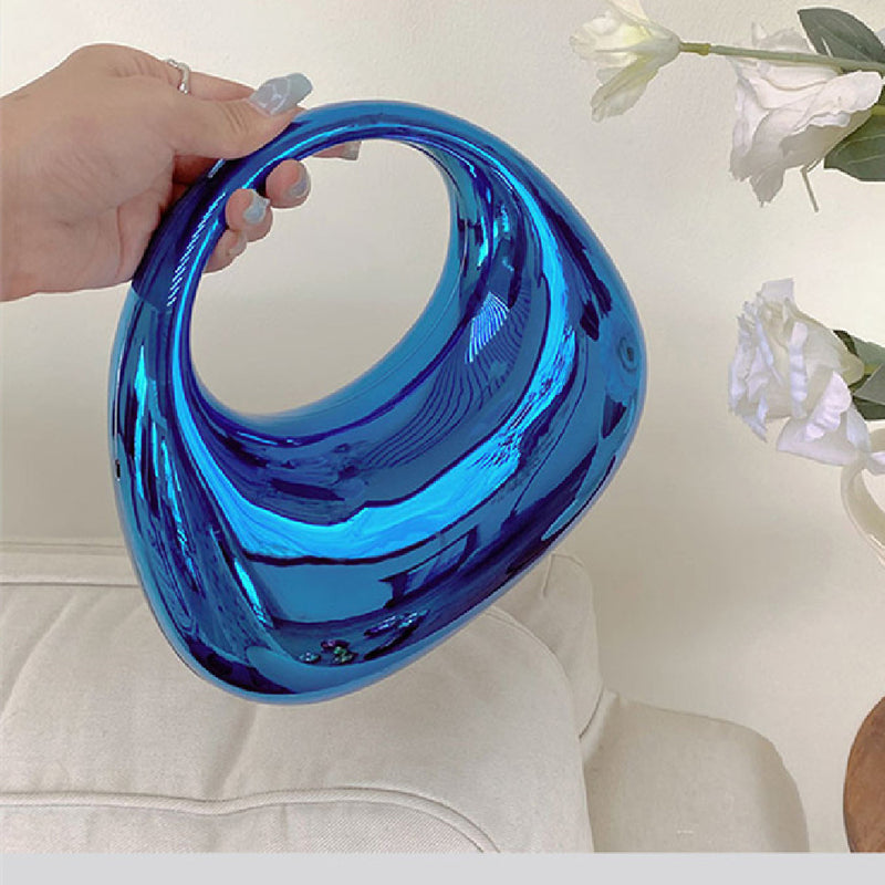 Candy Colored Cloud Shell Shiny Acrylic Moon Box Crossbody Bag