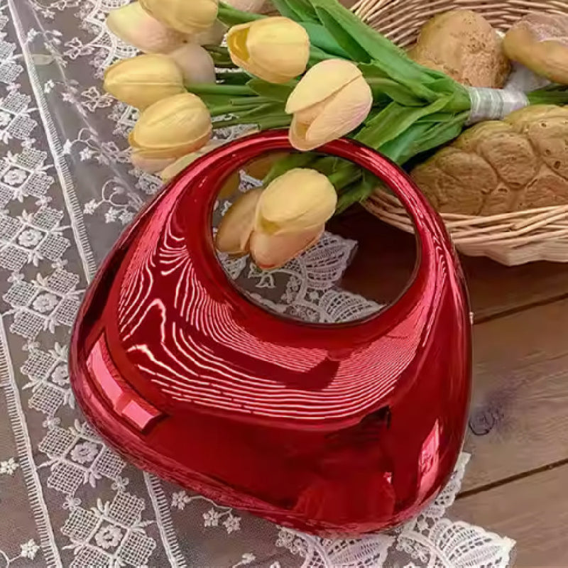 Candy Colored Cloud Shell Shiny Acrylic Moon Box Crossbody Bag