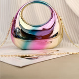 Candy Colored Cloud Shell Shiny Acrylic Moon Box Crossbody Bag